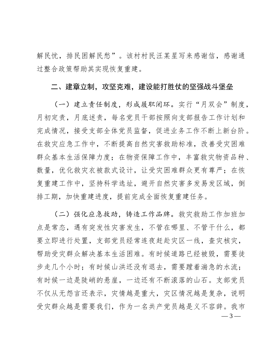市应急管理系统近年来党支部建设情况总结汇报_第3页