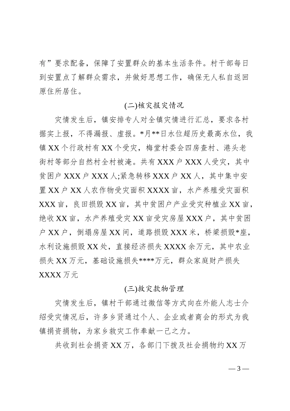 2021年救灾及灾后重建工作开展情况汇报材料._第3页