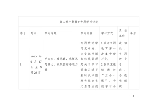 XXX第二批主题教育专题学习计划