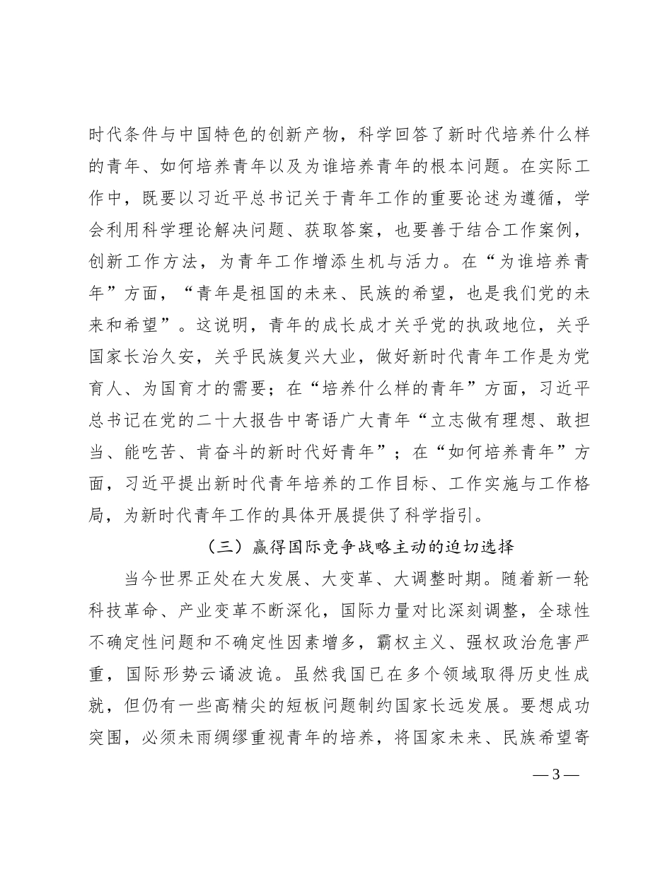 党课：凝心聚力 做好新时代青年工作_第3页
