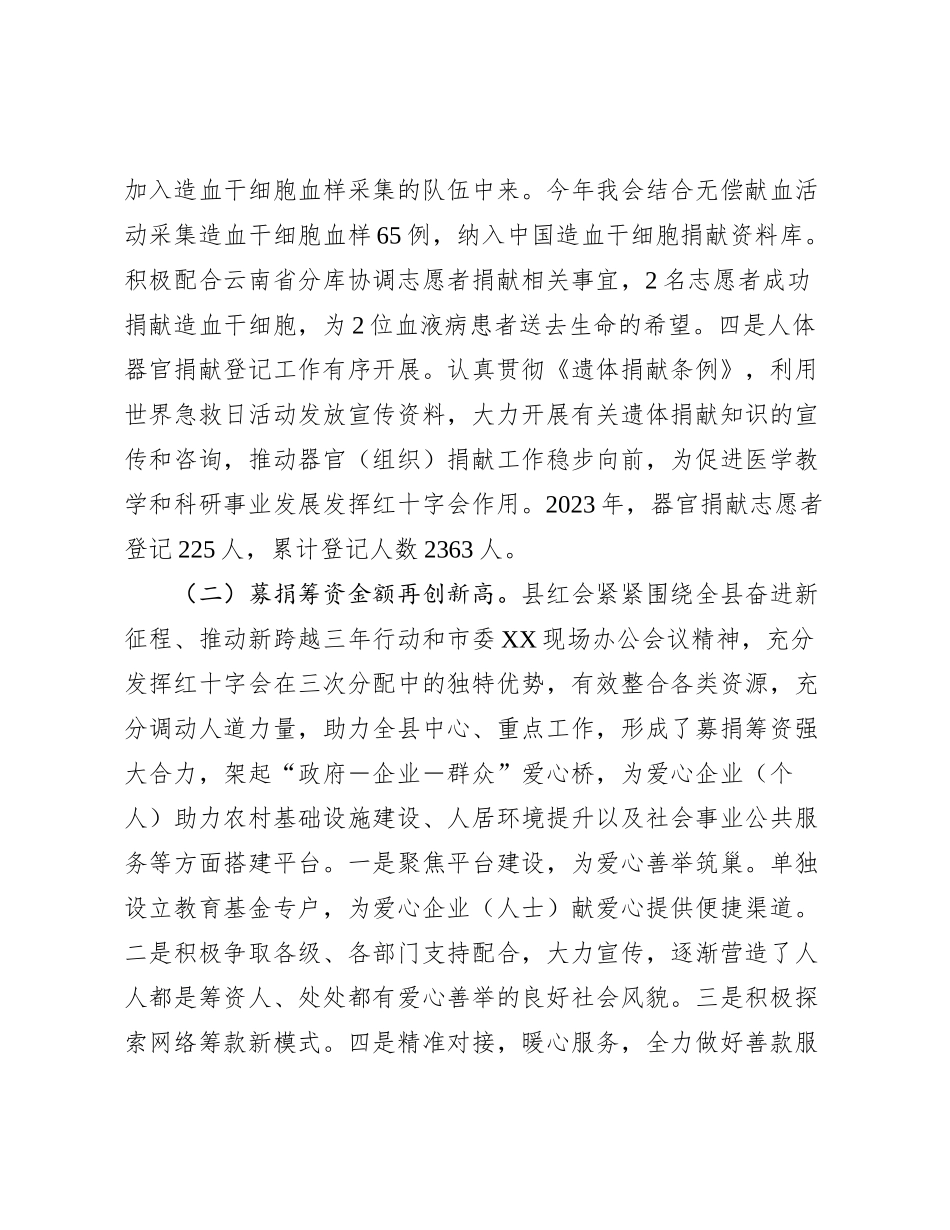 XX县红十字会2023年度工作情况报告_第2页