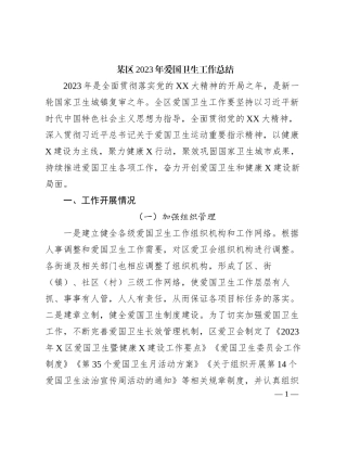 2024011016：某区2023年爱国卫生工作总结