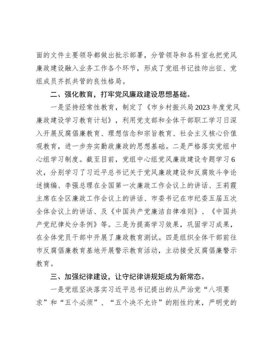 XX局2023年落实党风廉政建设工作开展情况_第2页