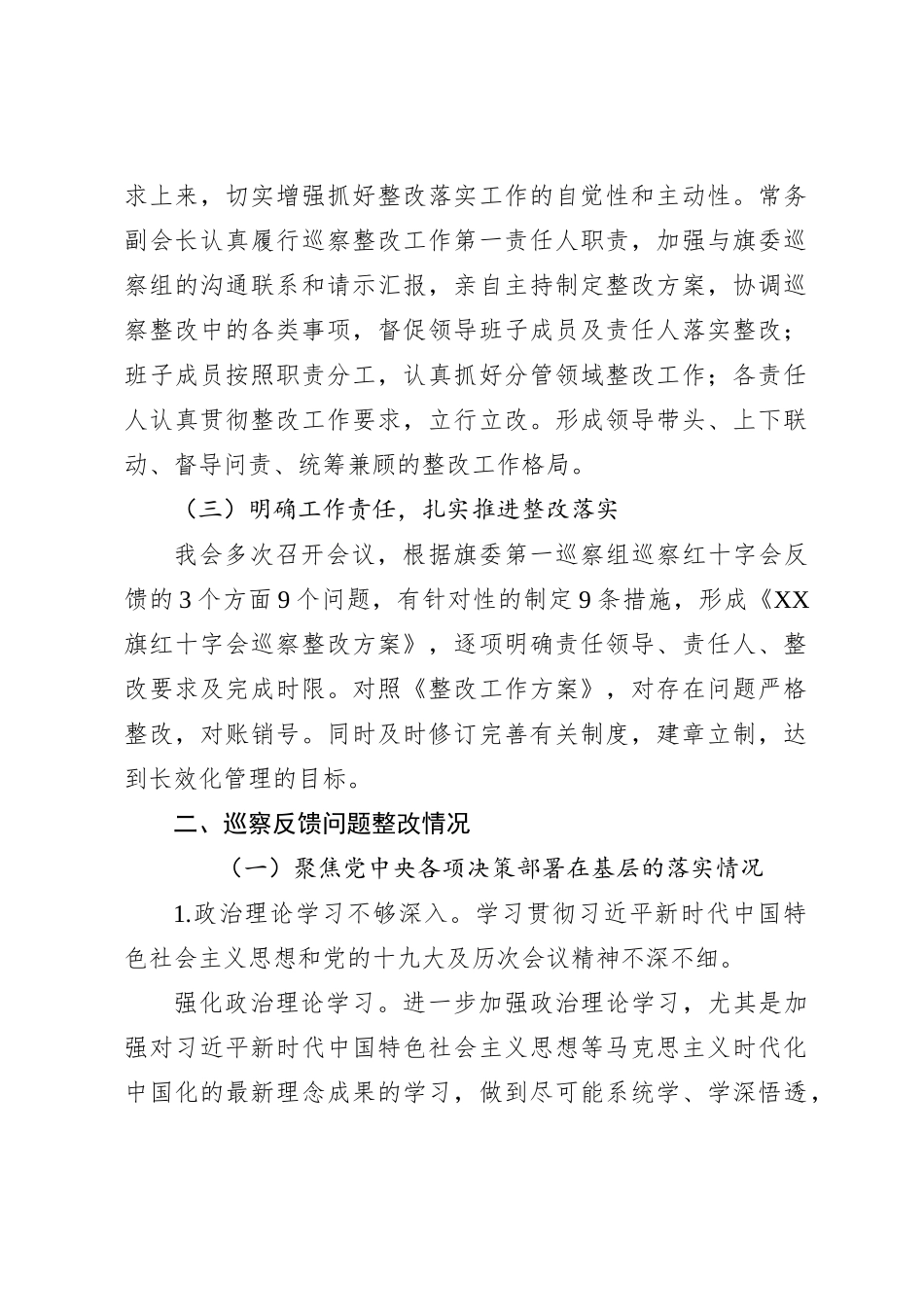 XX旗红十字会巡察整改工作情况报告_第2页