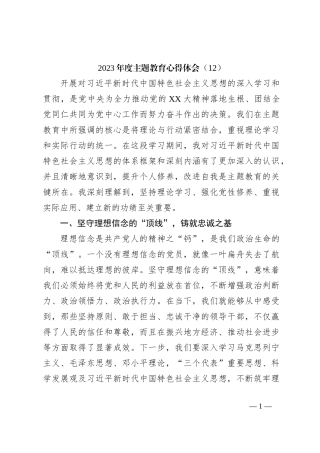 2023年度主题教育心得体会（12）