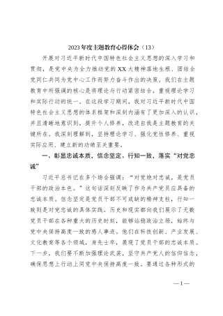 2023年度主题教育心得体会（13）