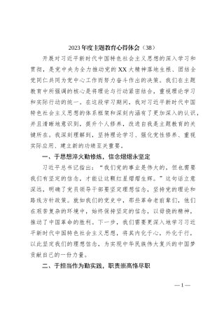 2023年度主题教育心得体会（38）【优】