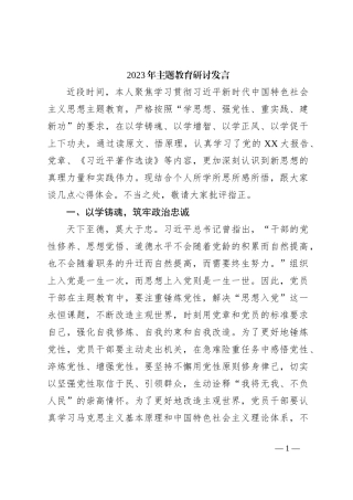 2023年主题教育研讨发言