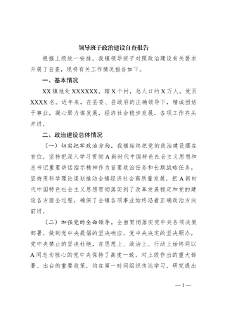 领导班子政治建设自查报告