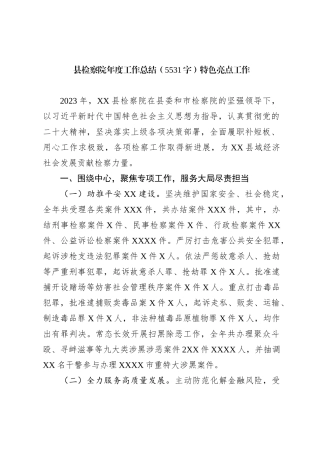 县检察院年度工作总结