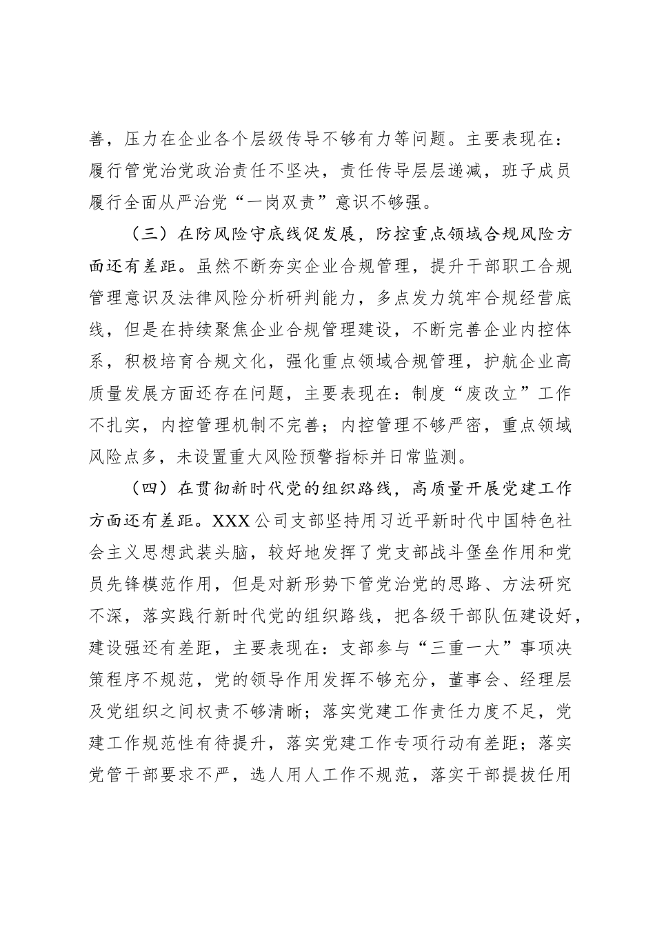 巡察整改专题民主生活会对照检查材料（2）_第2页
