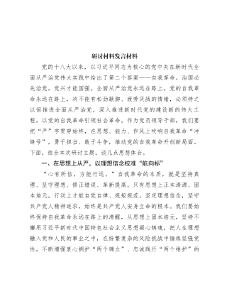 研讨材料发言材料