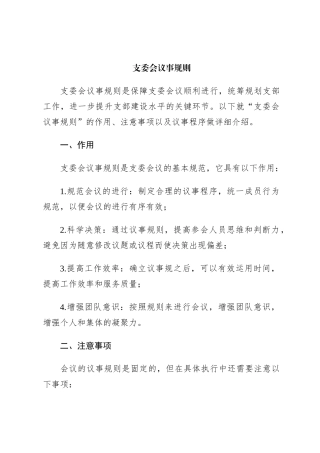 支委会议事规则