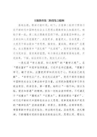 主题教育第二阶段发言提纲 (2)