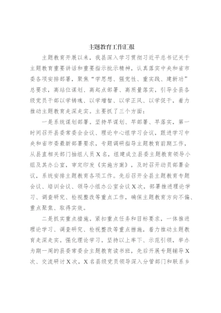 主题教育工作汇报 (2)