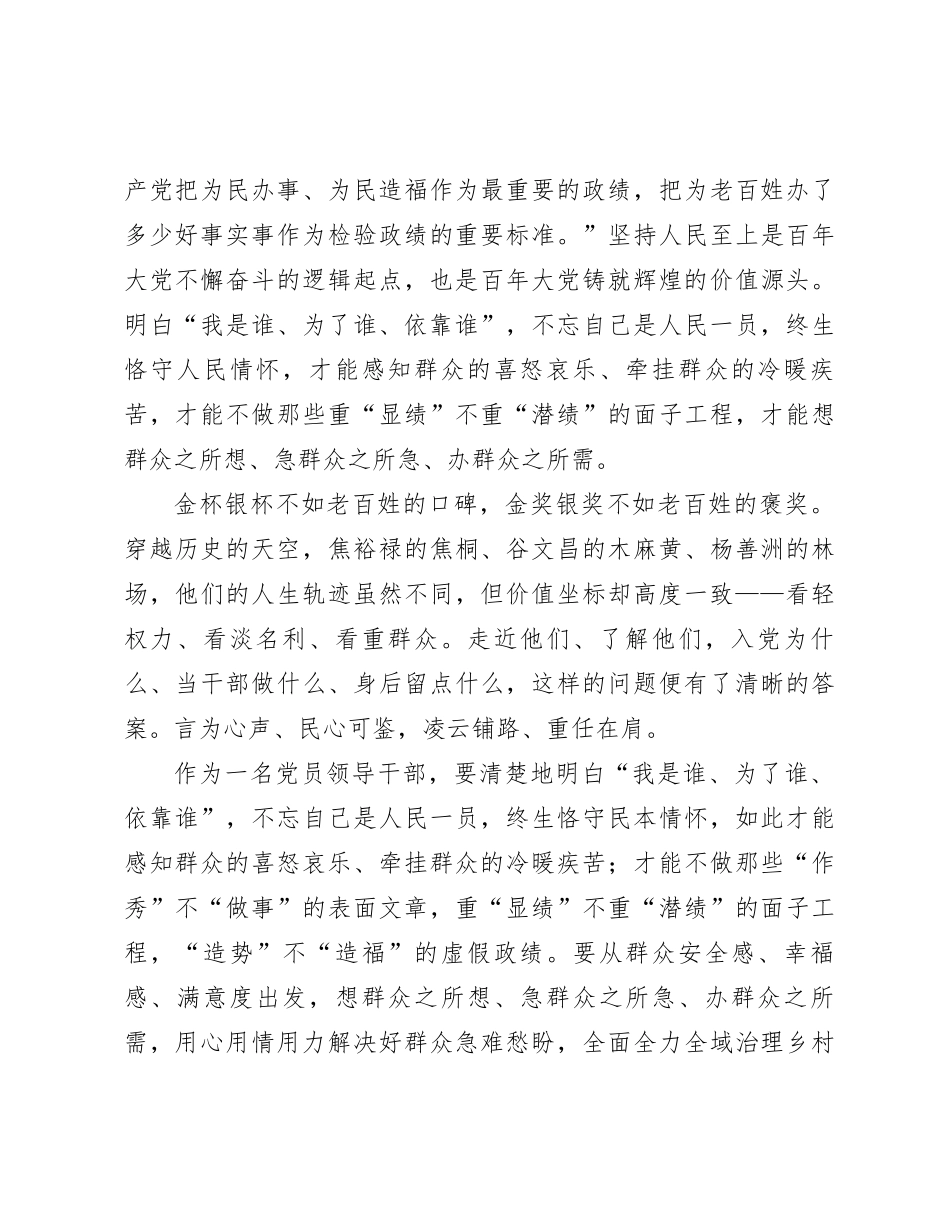主题教育关于树立和践行正确政绩观研讨发言材料_第3页