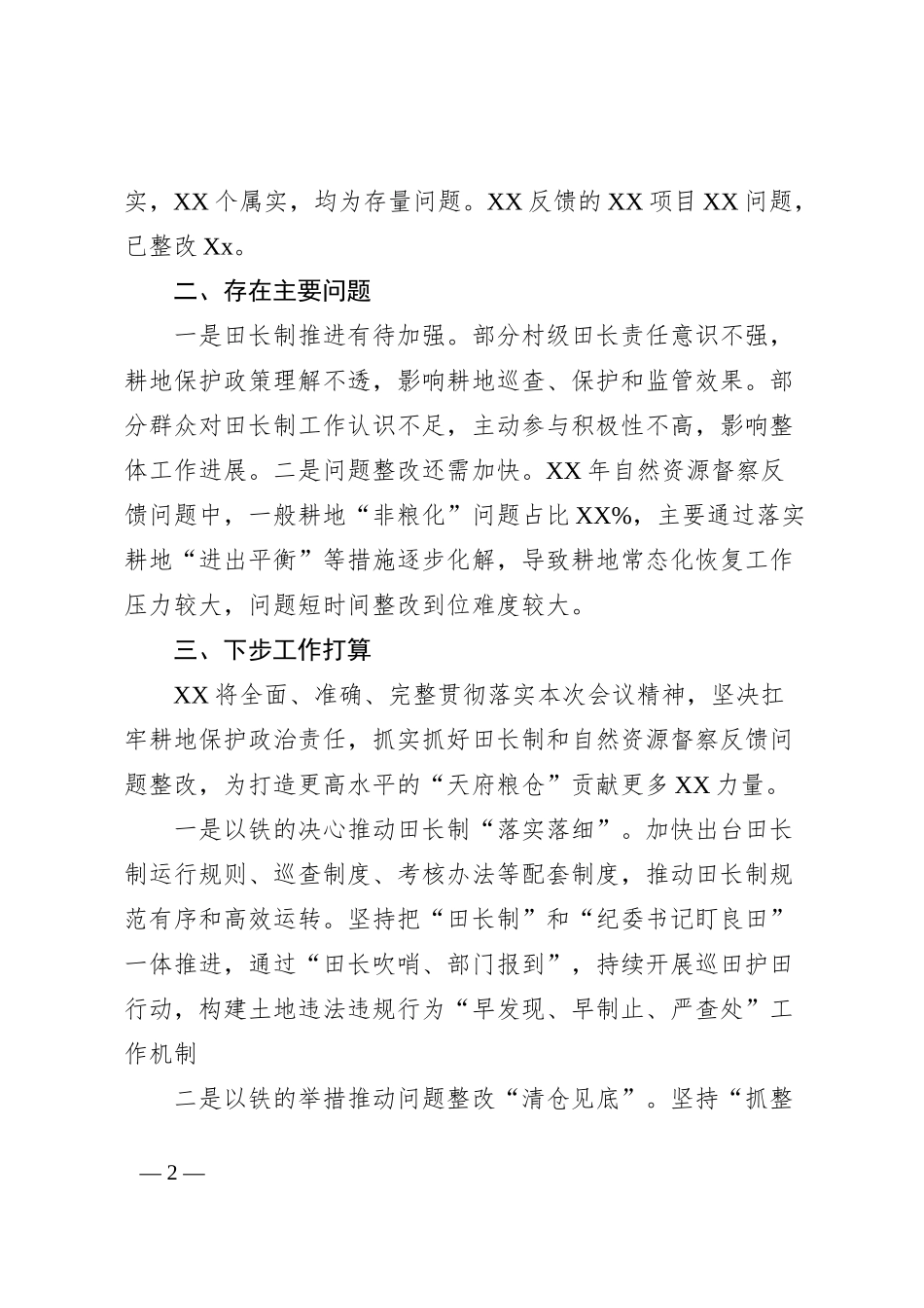 关于田长制工作推进情况汇报_第2页