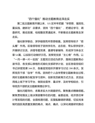 “四个强化”推动主题教育走深走实