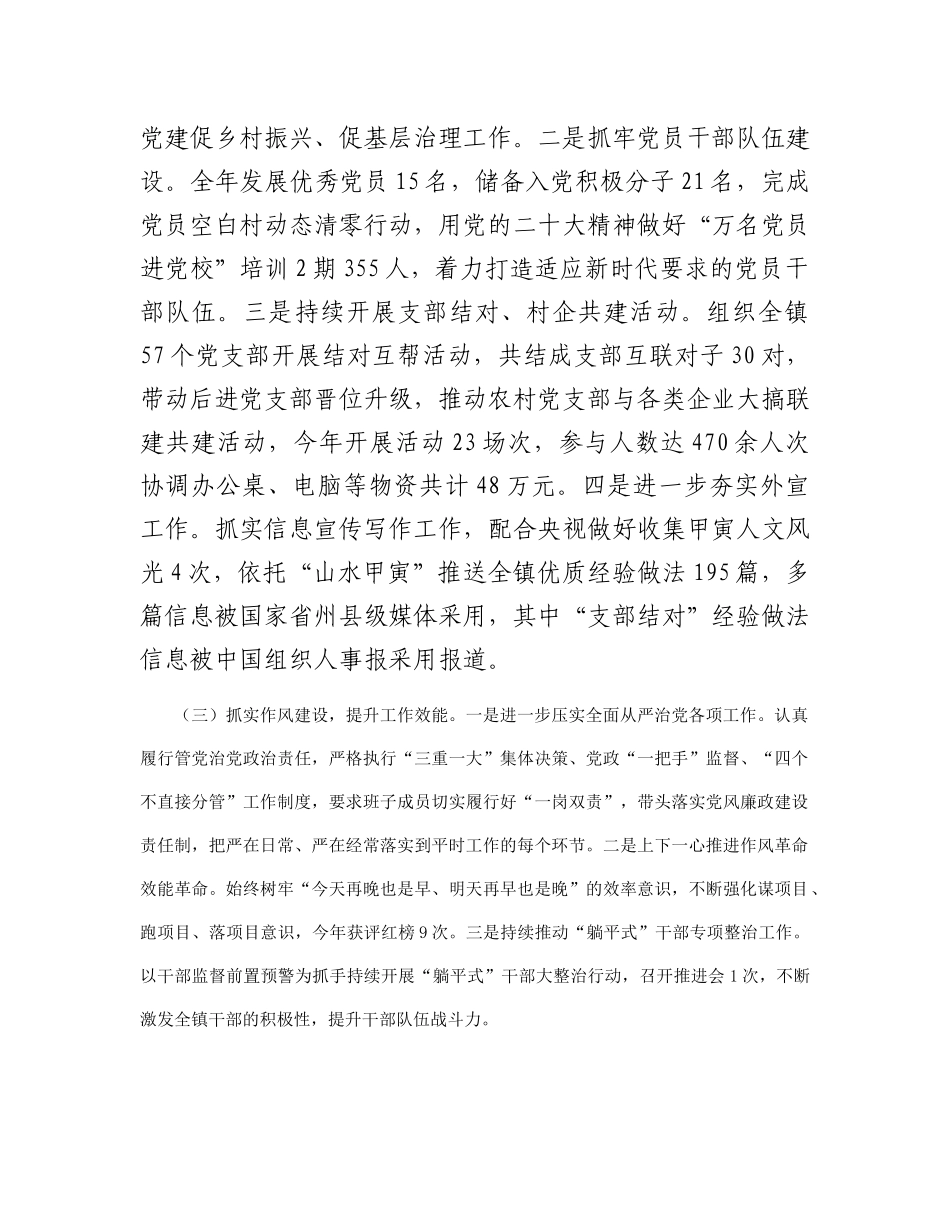 镇2023年抓基层党建工作述职报告_第2页
