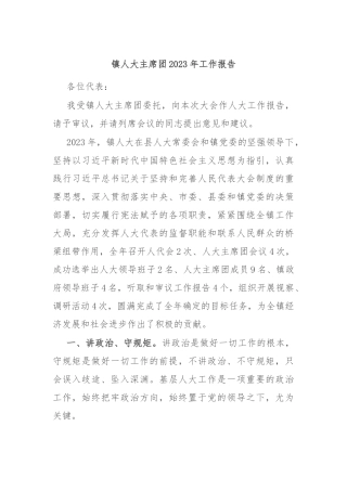 镇人大主席团2023年工作报告(3)