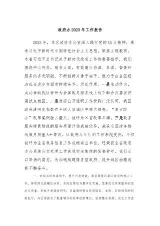 政府办2023年工作报告(3)