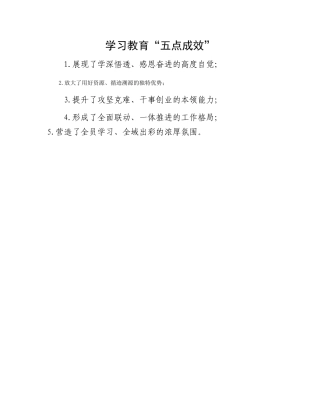 学习教育“五点成效”