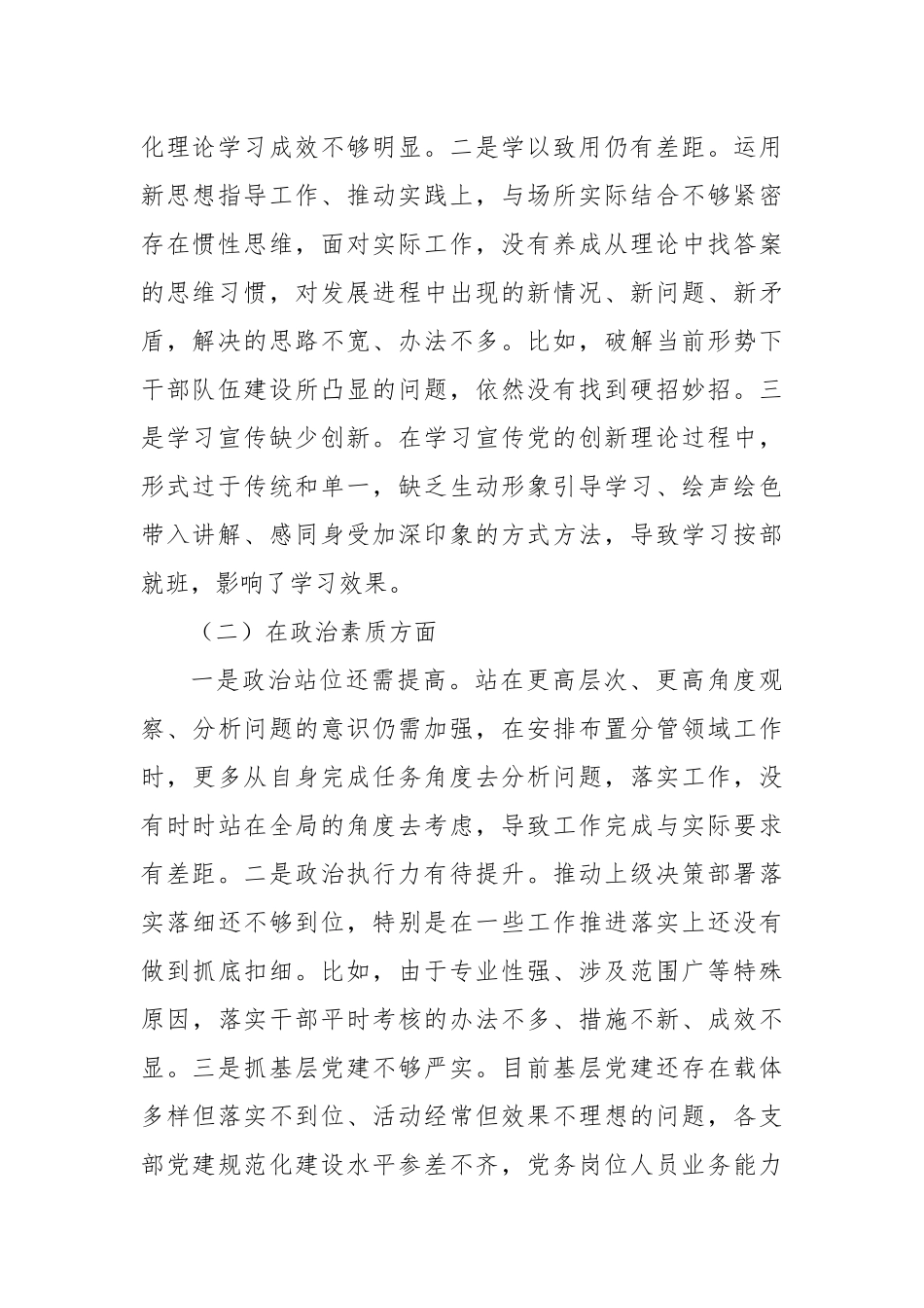2023年度主题教育民主生活会个人对照检查（含政绩观、典型案例剖析）_第2页