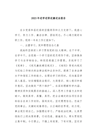 2023年述学述职述廉述法报告