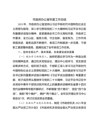 市政府办公室年度工作总结