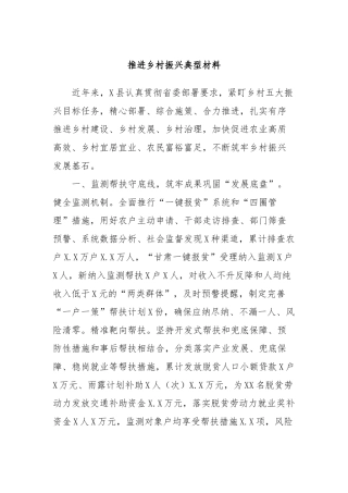 推进乡村振兴典型材料