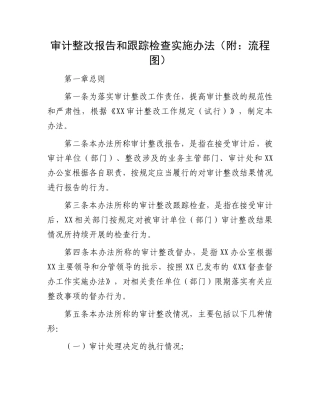 审计整改报告和跟踪检查实施办法