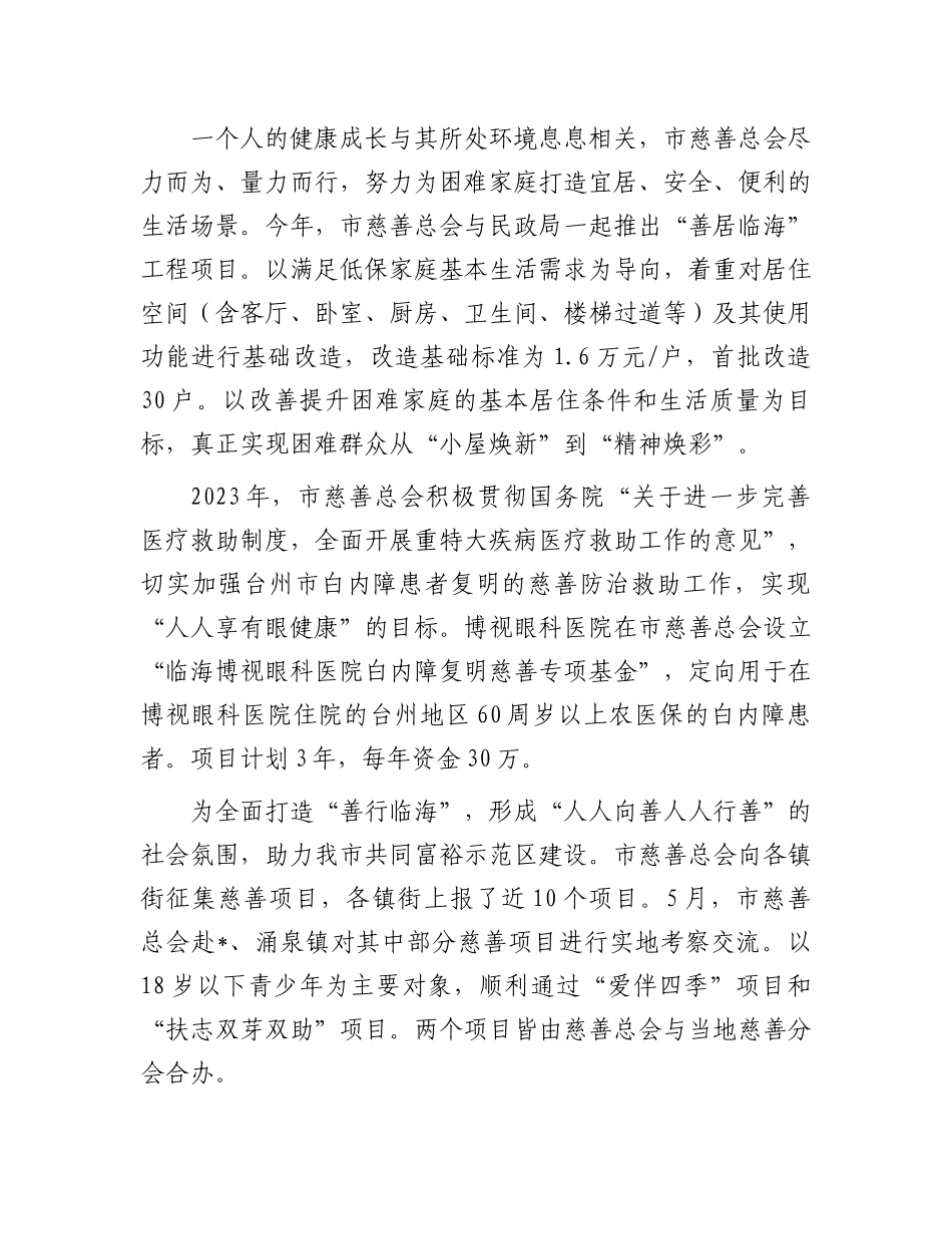 市慈善总会2023年工作总结_第3页