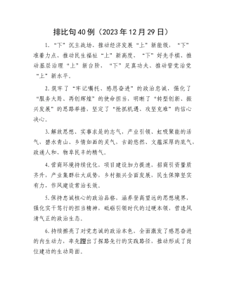 排比句40例（2023年12月29日）
