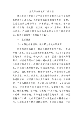 党支部主题教育工作总结汇报