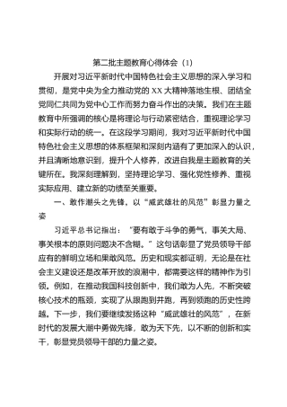 第二批主题教育心得体会 (1)【优】