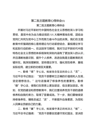第二批主题教育心得体会 (6)【优】