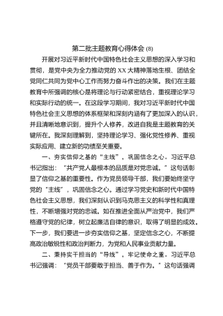 第二批主题教育心得体会 (8)【优】