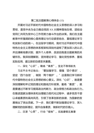 第二批主题教育心得体会 (15)【优】