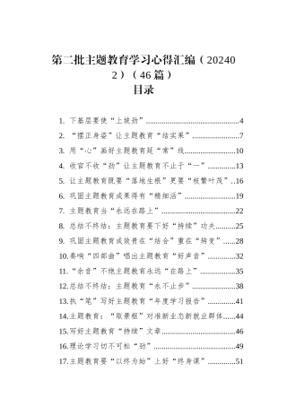 第二批主题教育学习心得汇编（202402）（46篇）