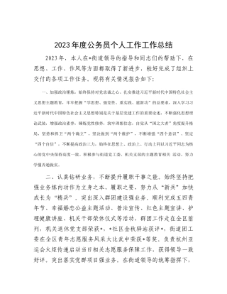 2023年度公务员个人工作工作总结(1)