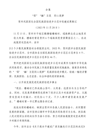 2023年民族团结进步事业素材74篇