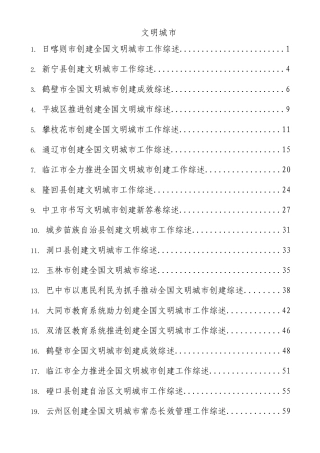 创建文明城市工作综述信息34篇