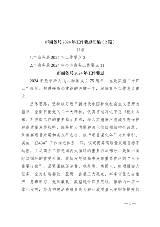 （2篇）市商务局2024年工作要点汇编