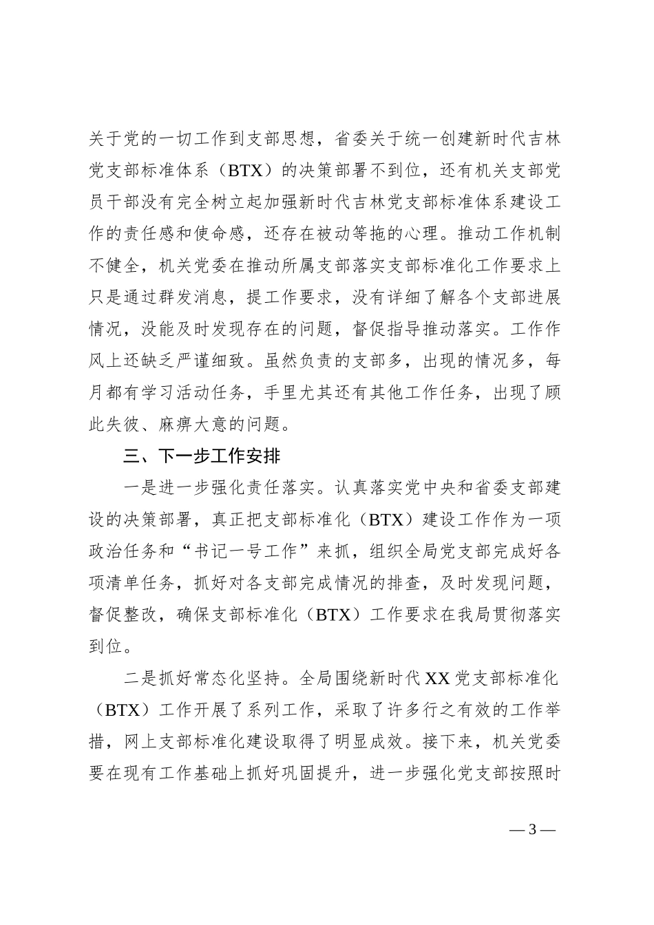 2024年xx局关于BTX建设工作开展情况的报告_第3页