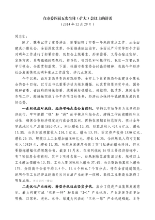 【高质量】王天琦：在市委四届五次全体（扩大）会议上的讲话