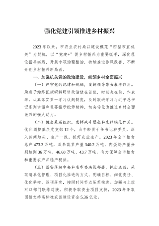 强化党建引领推进乡村振兴