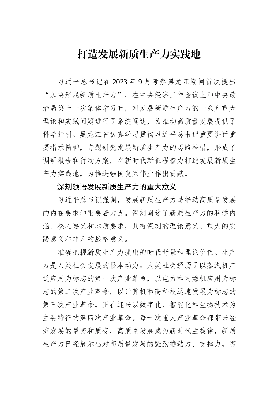 打造发展新质生产力实践地_第1页