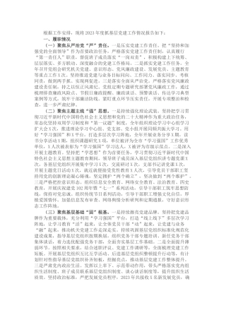 局2023年度抓基层党建工作述职报告暨党建工作总结