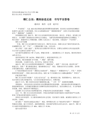 讯员杨芳记者赵中行：铜仁公安：镌刻奋进足迹书写平安答卷