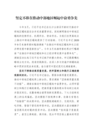 坚定不移在推动中部地区崛起中奋勇争先